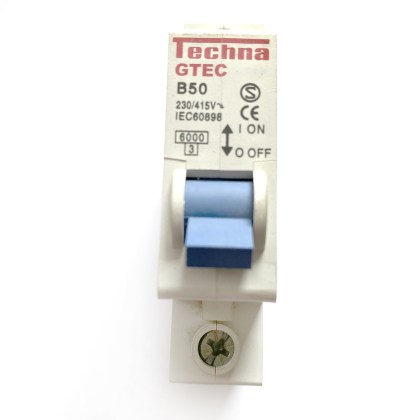 Techna GTEC B50 50A 50 Amp MCB Circuit Breaker Type B